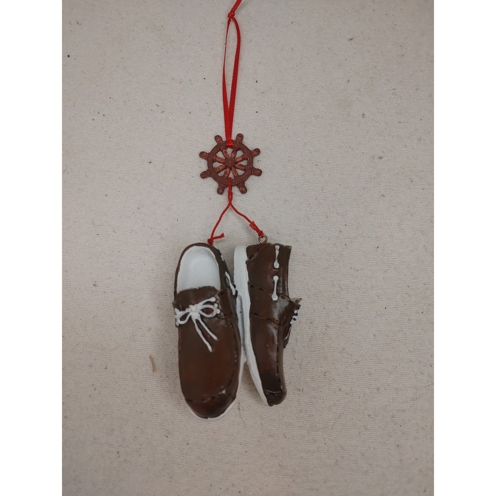 Kurt Adler‎ 4" Brown Loafer Boat Shoe Sailing Christmas Ornament Hanging